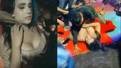 बिहारी नाचने वाली औरत की नंगी चुचि से खिलवर पब्लिक के सामने वीडियो